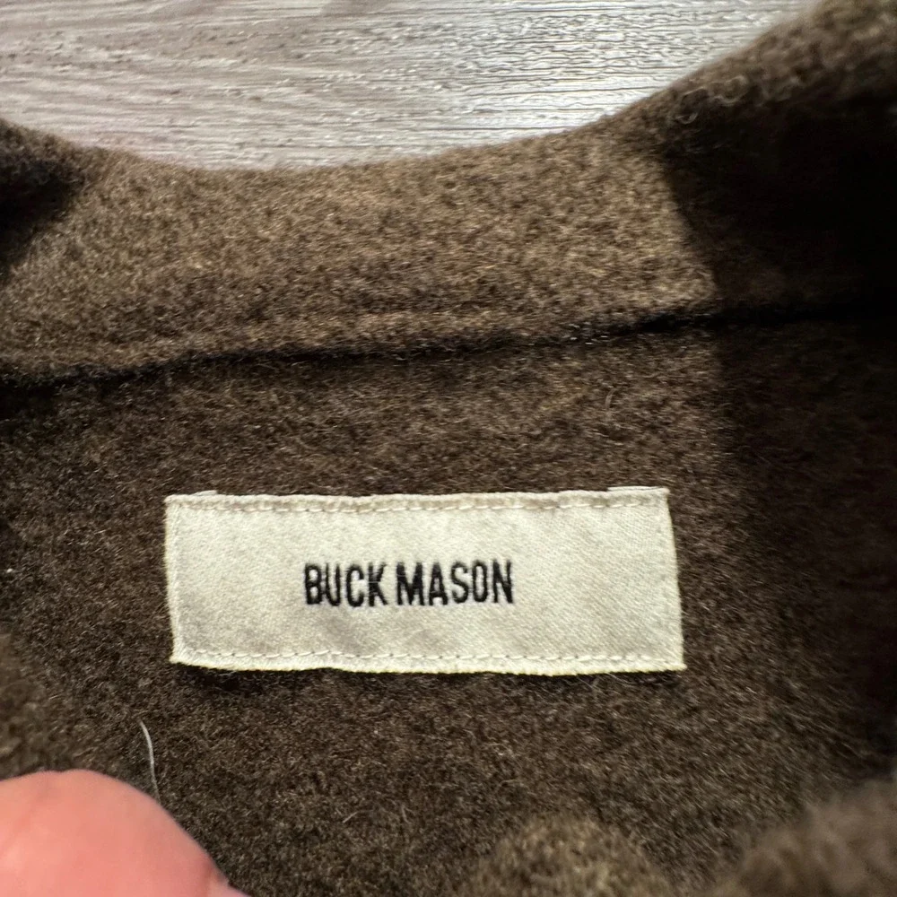 Buck Mason Jacket Mens XS Olive Green Avalanche Shirt Merino Wool CPO Workwear